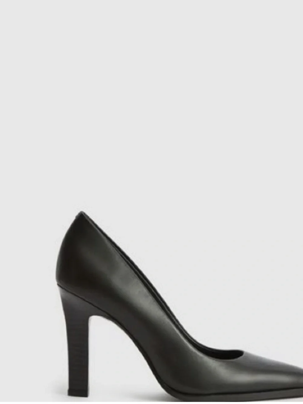 Reiss Ada Court Black Leather Classic Pumps Size 38